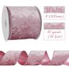 HUIHUANG Pink Velvet Wired Ribbon - 4 inch Light Pink Velvet Ribbon with Glitter, Perfect for Christmas Tree Decorations, Wreaths, Garlands, Large Bows, Home Decor - Continuous 10 Yards view 3
