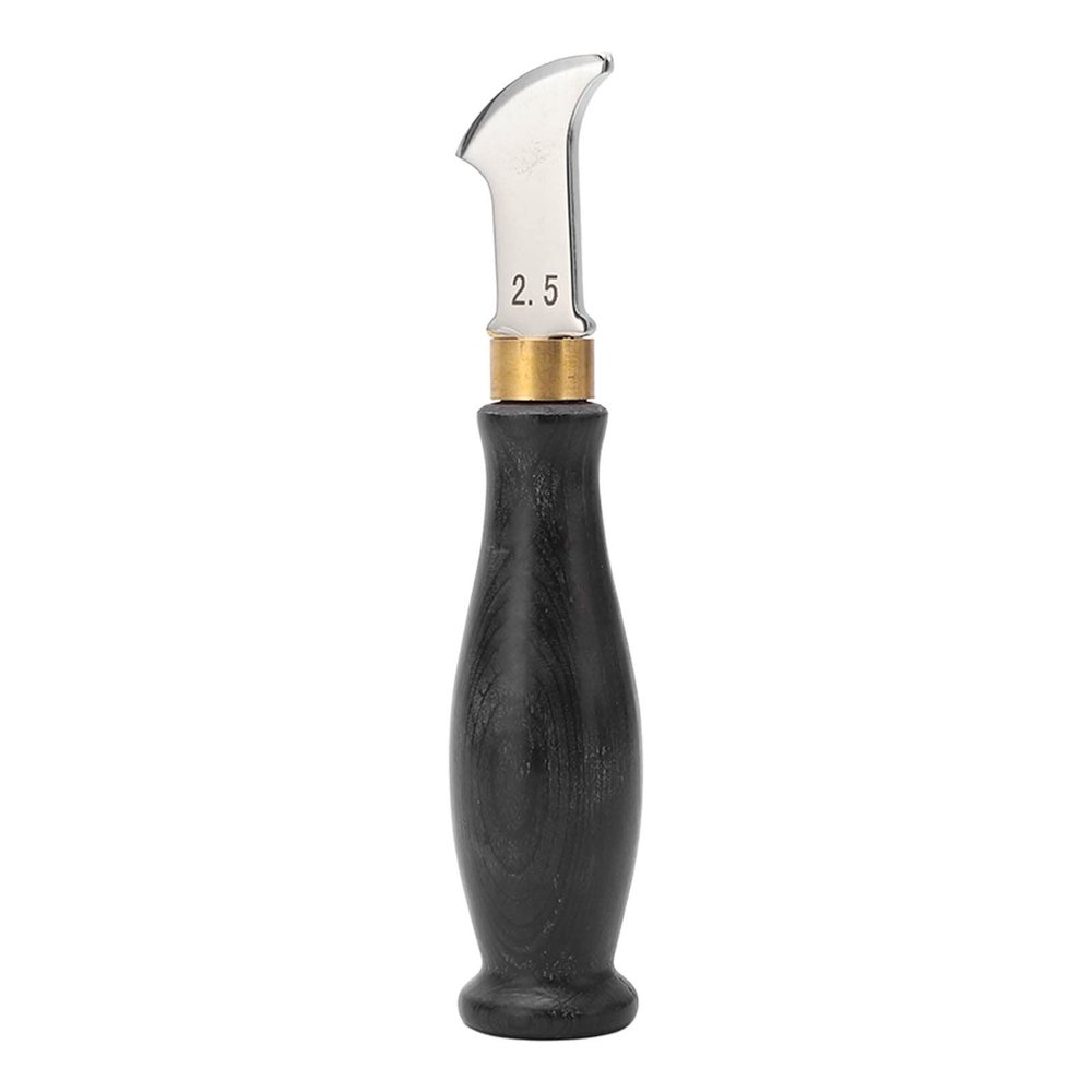 Sunicon Leather Edge Creaser,Ergonomic Professional Leather Tools Stainless Steel Edge Marking Leather Craft Sandalwood Handle Mirror Polished Leather Strip Cutter (2.5mm)