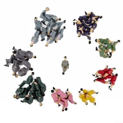 50 Pieces Plastic Sitting People Figurines 1:32 Scale Models People Set Plastic People Colorful Seated People Train Park Street Passengers Sitting Pose