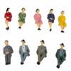 50 Pieces Plastic Sitting People Figurines 1:32 Scale Models People Set Plastic People Colorful Seated People Train Park Street Passengers Sitting Pose view 3