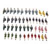 50 Pieces Plastic Sitting People Figurines 1:32 Scale Models People Set Plastic People Colorful Seated People Train Park Street Passengers Sitting Pose view 4