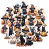 100 Pcs Black Cat and Witch Stickers, Horrible Pumpkin Stickers for Scrapbook, Junk Journal, Collages, Halloween Party Favors, Waterproof Vinyl Sticker for Laptop, Window, Water Bottles view 1