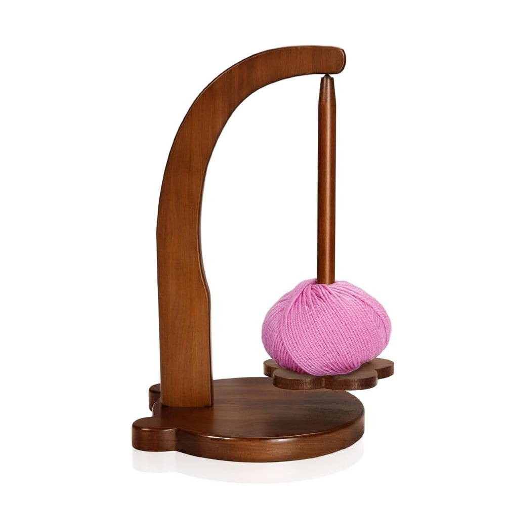 Beuiouer HanaWood Yarn Holder Wooden Yarn Spinner Wooden Yarn Spinner for Crocheting for Knitting and Crocheting, Crochet for Knitting Lovers