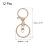 uxcell 12Pcs Metal Lobster Claw Clasps with Swivel Clasps Clips Flat Split Ring for DIY Craft (Khaki) view 2