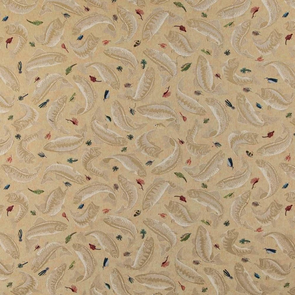 Natural Made in America Novelty Tapestry Woven Pattern Upholstery Fabric by The Yard - SKU: Elaina Khaki
