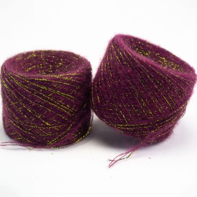 Yarn,crochet yarn,250g Glitter Gold Silver Silk Wool Metallized Yarn Skein DIY Thick Crochet Knit Yarn for Knitting Thread Soft Yarn(Purple)