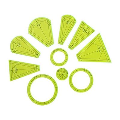 Beuiouer Dresden Quilting Template Set DIY Sewing Ruler Template Patchwork Tool (10 Pieces)
