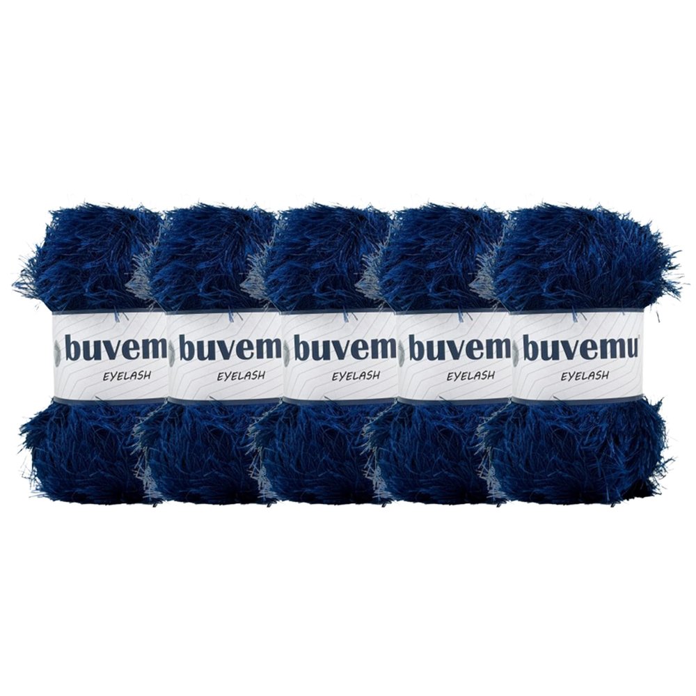Eyelash Fun Fur Yarn 100 Gram (3.53 Ounces) 175 Yards (160 Meters) (Night Blue - 5 Skeins)