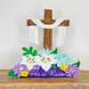 MerryStockings Mantel Series He is Risen Easter Cross Felt Kit DIY Christian Craft with Pre-Stamped Felt, Sequins, Beads & Instructions Handmade Easter Dcor Made in USA view 2