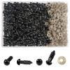 TOAOB 300pcs 8mm Black Plastic Safety Eyes Crafts Safety Eyes with 300pcs Washers for Stuffed Animals Amigurumis Crochet Doll Making view 1