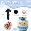 TOAOB 300pcs 8mm Black Plastic Safety Eyes Crafts Safety Eyes with 300pcs Washers for Stuffed Animals Amigurumis Crochet Doll Making view 2