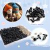 TOAOB 300pcs 8mm Black Plastic Safety Eyes Crafts Safety Eyes with 300pcs Washers for Stuffed Animals Amigurumis Crochet Doll Making view 3