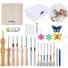 35 Pcs DIY Punch Needle Kits for Beginners with Storage Box, Complete Set for Needle Punching Embroidery Kit Big Eye Needles Punch Crochet Kit Festival Gift and Decoration view 1