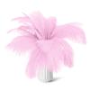80pcs 15-17 inches (38-43 cm) Natural Bulk Ostrich Feathers Kit. Kits Contain 8-10 inches of Feathers and 7 inches of White Feather Sticks.for Various DIY Projects. (Light Pink, 8-10-Inch) view 1