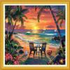 Funchey Stamped Cross Stitch Kits, DIY Cross Stitch Pattern for Adults Beginners Needlepoint Kits Embroidery Kit Arts and Crafts 11CT-Rest by the Seaside 16x20 inch view 1