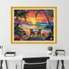 Funchey Stamped Cross Stitch Kits, DIY Cross Stitch Pattern for Adults Beginners Needlepoint Kits Embroidery Kit Arts and Crafts 11CT-Rest by the Seaside 16x20 inch view 2