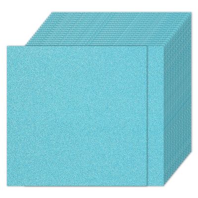 PATIKIL 20 Sheets Light Blue Glitter Cardstock Paper, 12 x 12 Inch Square Premium Sparkly Paper for Scrapbook Card Making DIY Art Projects Wedding Party