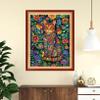 Funchey Stamped Cross Stitch Kits, DIY Cross Stitch Pattern for Adults Beginners Needlepoint Kits Embroidery Kit Arts and Crafts 11CT-Magic Cat Flower 16x20 inch view 2
