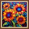Funchey Stamped Cross Stitch Kits, DIY Cross Stitch Pattern for Adults Beginners Needlepoint Kits Embroidery Kit Arts and Crafts 11CT-Magic Sunflower 18x18 inch view 1