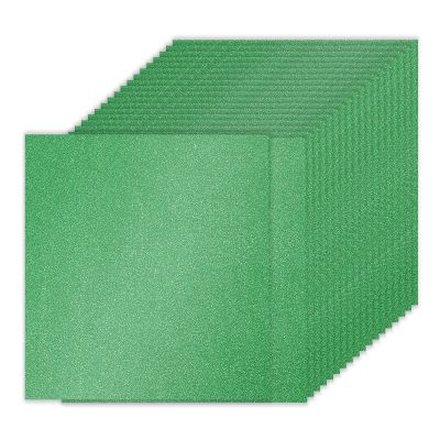 PATIKIL 20Sheets Green Glitter Cardstock Paper, 12 x 12 in 250gsm Square Premium Sparkly Paper Craft Cardstock Paper for Scrapbook Card Making DIY Art Projects Wedding Party
