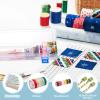 Tioncy 4 Blue Fabric Strip Case Jelly Cotton Fabric Patchwork Roll Storage Case Bulletin Board Border Bolt Storage Sewing Cloth Box for 2.5 in Cloth Strips Art Craft Organizer (13 x 3 x 1.4 in) view 3