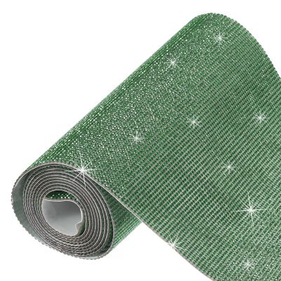 MECCANIXITY 60750 Pcs Bling Crystal Rhinestone Sheet Self-Adhesive Rhinestone Diamond Gems Sticker 59 x 7.9 Inch DIY Car Decoration Sticker for DIY Car Phone Clothing Craft Dark Green
