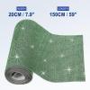 MECCANIXITY 60750 Pcs Bling Crystal Rhinestone Sheet Self-Adhesive Rhinestone Diamond Gems Sticker 59 x 7.9 Inch DIY Car Decoration Sticker for DIY Car Phone Clothing Craft Dark Green view 2