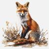Red Fox Sits DIY 11CT Stamped Cross Stitch Kits for Beginners Easy Needlepoint Embroidery Counted Cross Stitch Art Craft for Wall Decoration 14x14inch(1) view 1