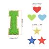 Rebower Chenille Letter Patches, Iron on Letters Patches Alphabet I with Hot Melt adhesive (with Heart Patches, Star Patches), [for Clothing Shoes Hats Backpacks] - 3 Inch/Green / 8Pcs view 2