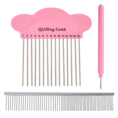 CHGCRAFT 3Pcs 3 Styles Paper Quilling Tool Comb Paper Quilling Tool Sets Bifurcation Pen Paper Rolling Pen and Quilling Comb for DIY Art Crafts Paper Cardmaking Project