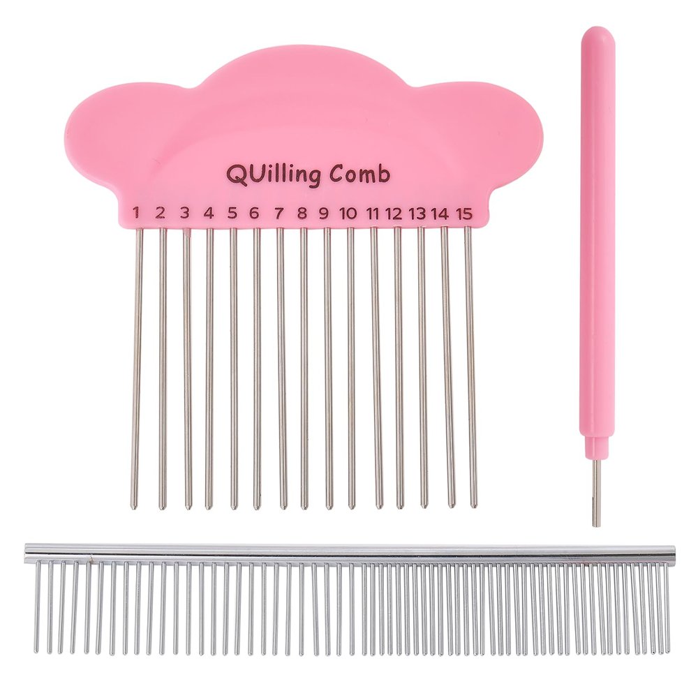 CHGCRAFT 3Pcs 3 Styles Paper Quilling Tool Comb Paper Quilling Tool Sets Bifurcation Pen Paper Rolling Pen and Quilling Comb for DIY Art Crafts Paper Cardmaking Project