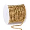 33FT 18K Gold PVD Plated Rolo Box Chains Roll, 2.5mm Gold Stainless Steel Round Rolo Box Chain Spool Bulk for DIY Jewelry Making Necklace Bracelet view 1