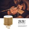 33FT 18K Gold PVD Plated Rolo Box Chains Roll, 2.5mm Gold Stainless Steel Round Rolo Box Chain Spool Bulk for DIY Jewelry Making Necklace Bracelet view 2