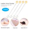 Wool Daubers, Paint Daubers 100PCS Leather Wool Soft and Delicate Texture with a Metal Ring, Wool Daubers for Leather Dye for Leather Dyeing Leather Edge Liquid Sealing view 3