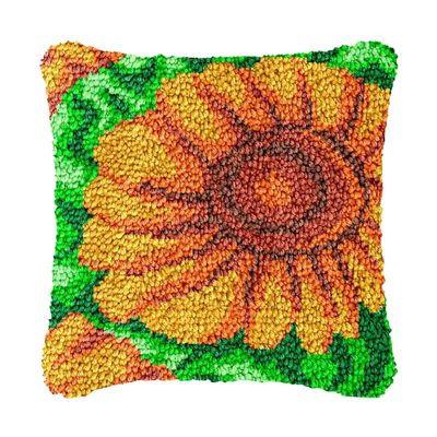 bositigo Latch Hook Kits for DIY Throw Pillow Cover, Colorful Handmade Pillow Case for Home Decoration, Festival Gift 17x17inch (Flower-BZ76)