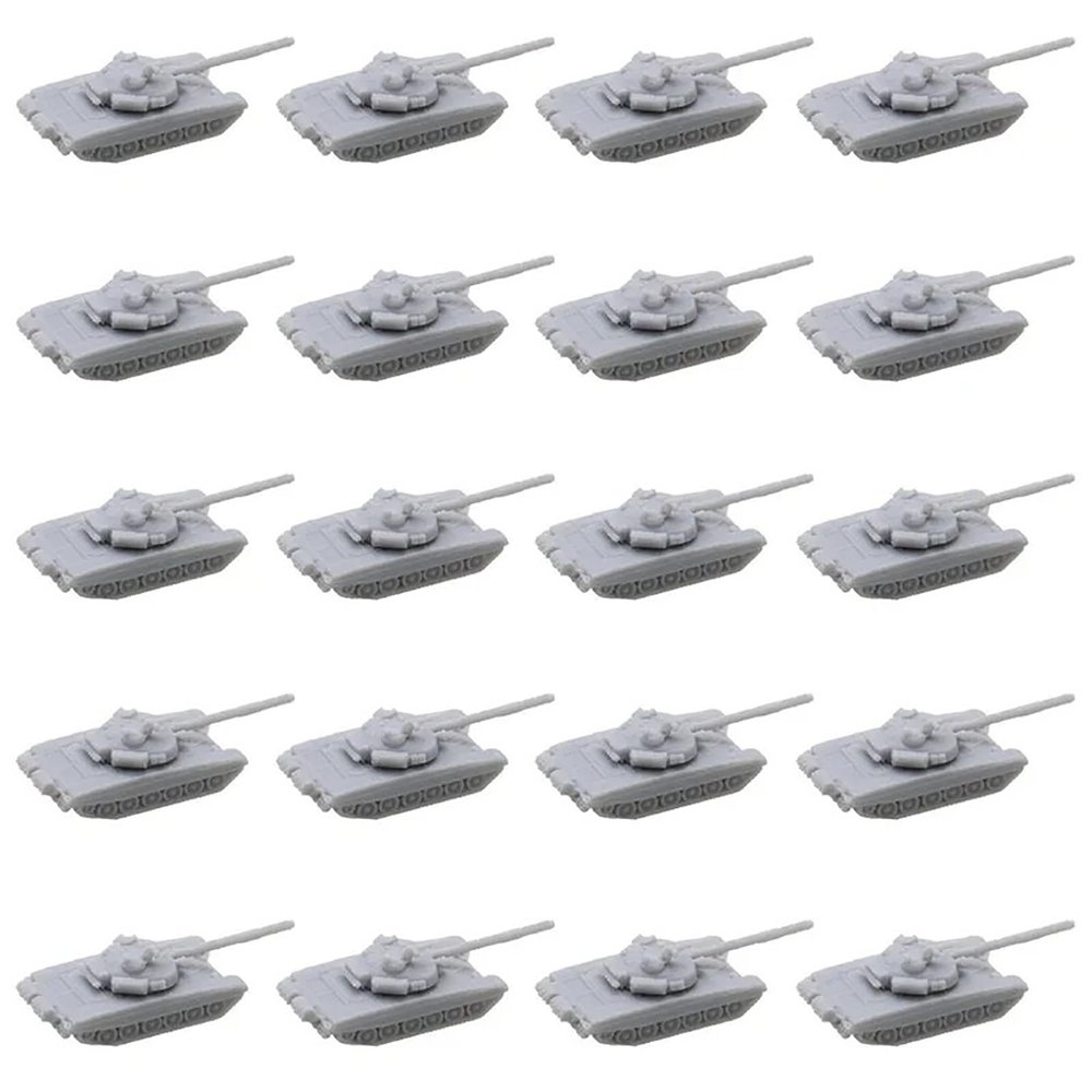 20PCS T-72B Main Battle Tank Military Model 1/2000 1/700 1/400 1/350 Scale Resin Tanks DIY Model Military Series for DIY Scene Construction(1/700 (15mm))