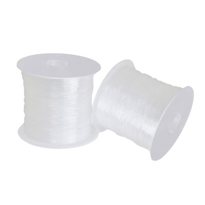 0.6mm Dia Crystal Beading Cords Clear Fishing Line Non-Elastic Nylon Thread for Christmas Ornaments Jewelry Making Craft Fishing - 15M 2 Rolls