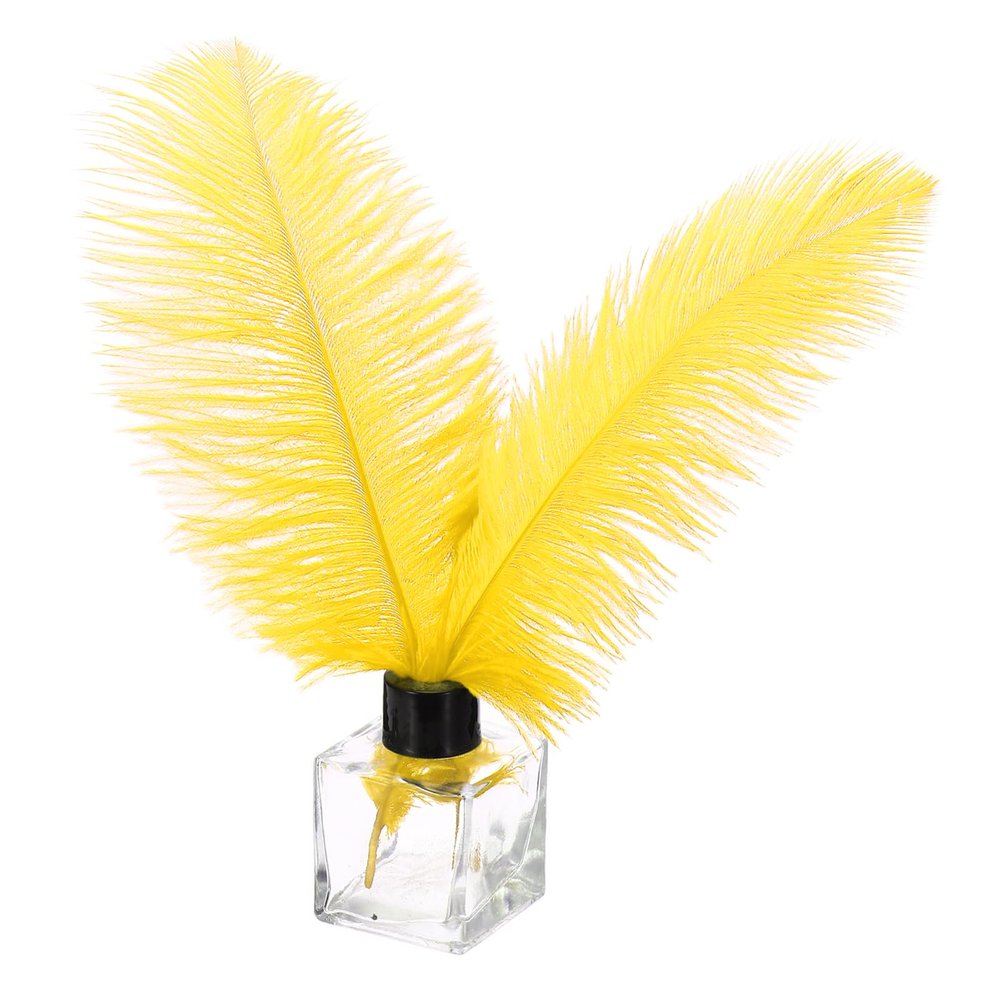 PATIKIL 30 Pcs Natural Ostrich Feathers Bulk 8-10 Inch/ 20-25 cm Large Ostrich Feathers for Crafts Home Decoration Wedding Party Vase Decor (Yellow)