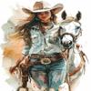 GUAIEUW 5D Diamond Painting KitsInteresting Cowboy Horse Diamond Art Kits for Adults DIY Cowboy Round Full Drill Paintings with Diamonds Gem Art for Adults Home Wall Decor 8x12 inch view 1
