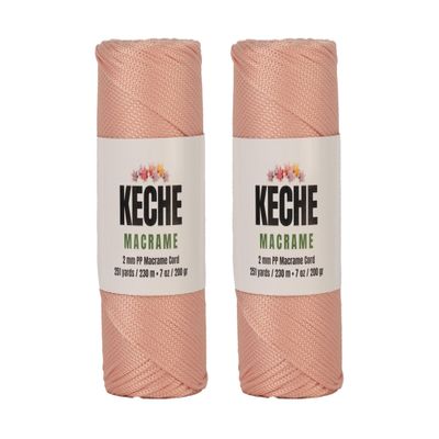 2mm Macrame Cord, Crochet Bag Cord, 251 Yards, Polypropylene Macrame Rope for Plant Hangers and Wall Hangings, Strong Durable Easy to Knot - Powder Pack of 2