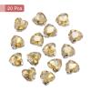 uxcell 20Pcs Heart Sew on Rhinestone, 12x12mm Heart Crystal Glass Rhinestones Metal Flat Back Gems with Silver Prongs Setting for Crafts, DIY Jewelry, Clothes (Golden Champagne) view 3