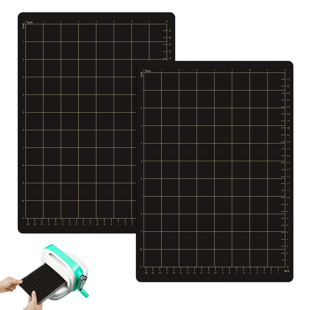Copkim 2 Pcs 9''W 12.5''L Magnetic Cutting Shim Grid Magnetic Shim Embossing Machine Die Pads Black Sheet Die Cutting Machine Accessories