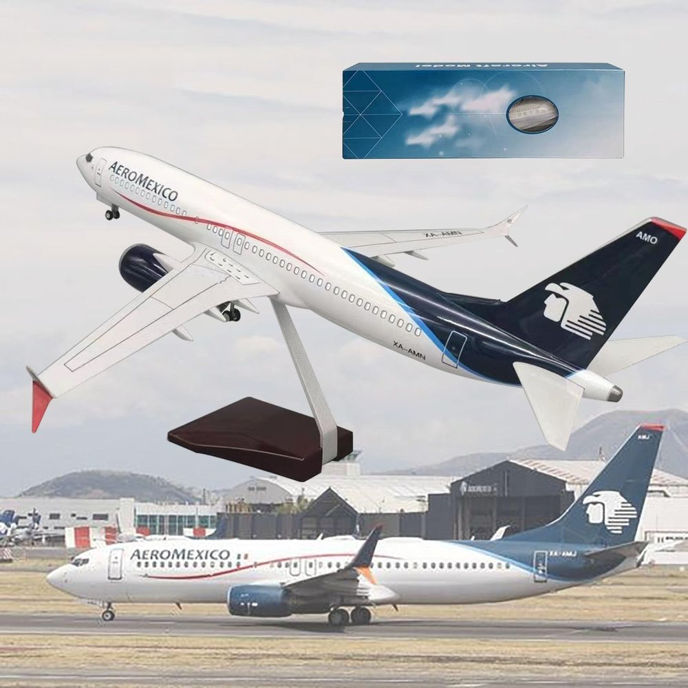 Airplane Model 18.5" 1: 85 Scale Model Jet Models Airplane Mexico B737 Plane Model Diecast Collectibles Resin Aircraft Model for Collection Or Gift