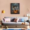 IMLQJES 5D Halloween Diamond Painting Kit for Adults - Forest Cat Pumpkin - DIY Diamond Round Diamond Art Kit - Halloween for Home Wall Decor 16x20 Inch view 2