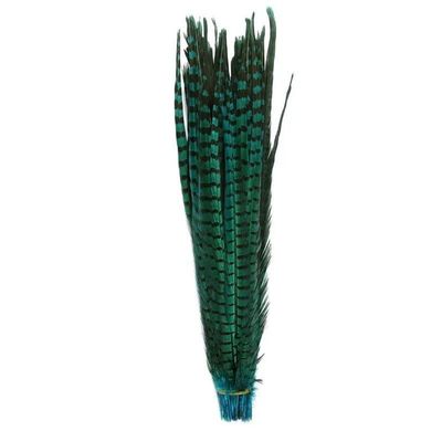 NineTribe Basics 40-45Cm 16-18"" Ringneck Pheasant Tail Feathers For Jewelry Making Feathers For Crafts Pheasant Feathers Carnival Accessories Plume - (Lake Blue / 10 Piece)