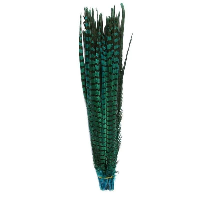 NineTribe Basics 40-45Cm 16-18"" Ringneck Pheasant Tail Feathers For Jewelry Making Feathers For Crafts Pheasant Feathers Carnival Accessories Plume - (Lake Blue / 10 Piece)