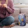 Sellikakes Hummingbird Sunflower Oil Painting Small Yarn Storage Bag, Mini Knitting Bag Drum Case for Carry Yarn Balls, Crochet Kits, Knitting Supplies and Sewing Accessories view 2