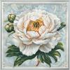 NineTribe Basics White Peony Flower DIY 11CT Stamped Cross Stitch Kits for Beginners Easy Needlepoint Embroidery Counted Cross Stitch Art Craft for Wall Decoration 20x20inch(2) view 1