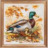 Mallard Duck Family DIY 11CT Stamped Cross Stitch Kits for Beginners Easy Needlepoint Embroidery Counted Cross Stitch Art Craft for Wall Decoration 20x20inch(4) view 1