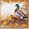 NineTribe Basics Mallard Duck Family DIY 11CT Stamped Cross Stitch Kits for Beginners Easy Needlepoint Embroidery Counted Cross Stitch Art Craft for Wall Decoration 20x20inch(2) view 1